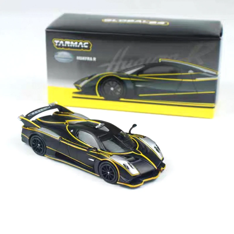 

TW 1:64 Pagani Huayra R Matt Black Silver Литая под давлением модель автомобиля Коллекция миниатюрных игрушек Tarmac Works