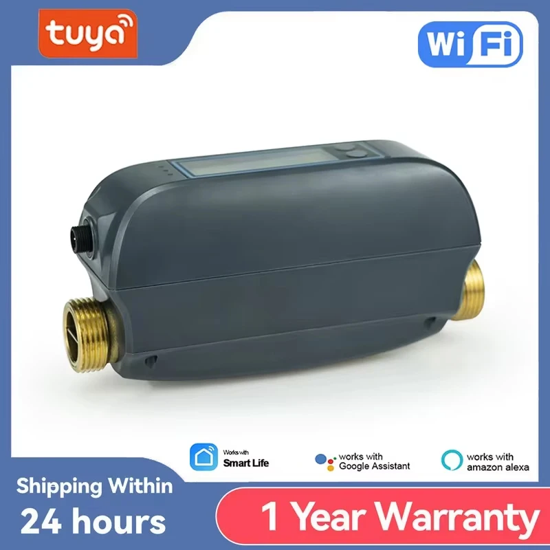 Tuya Smart WiFi Water Valve Water Flow Rate And Water Meter Shut On/Off Remote Control Real Time Display with Alexa Google