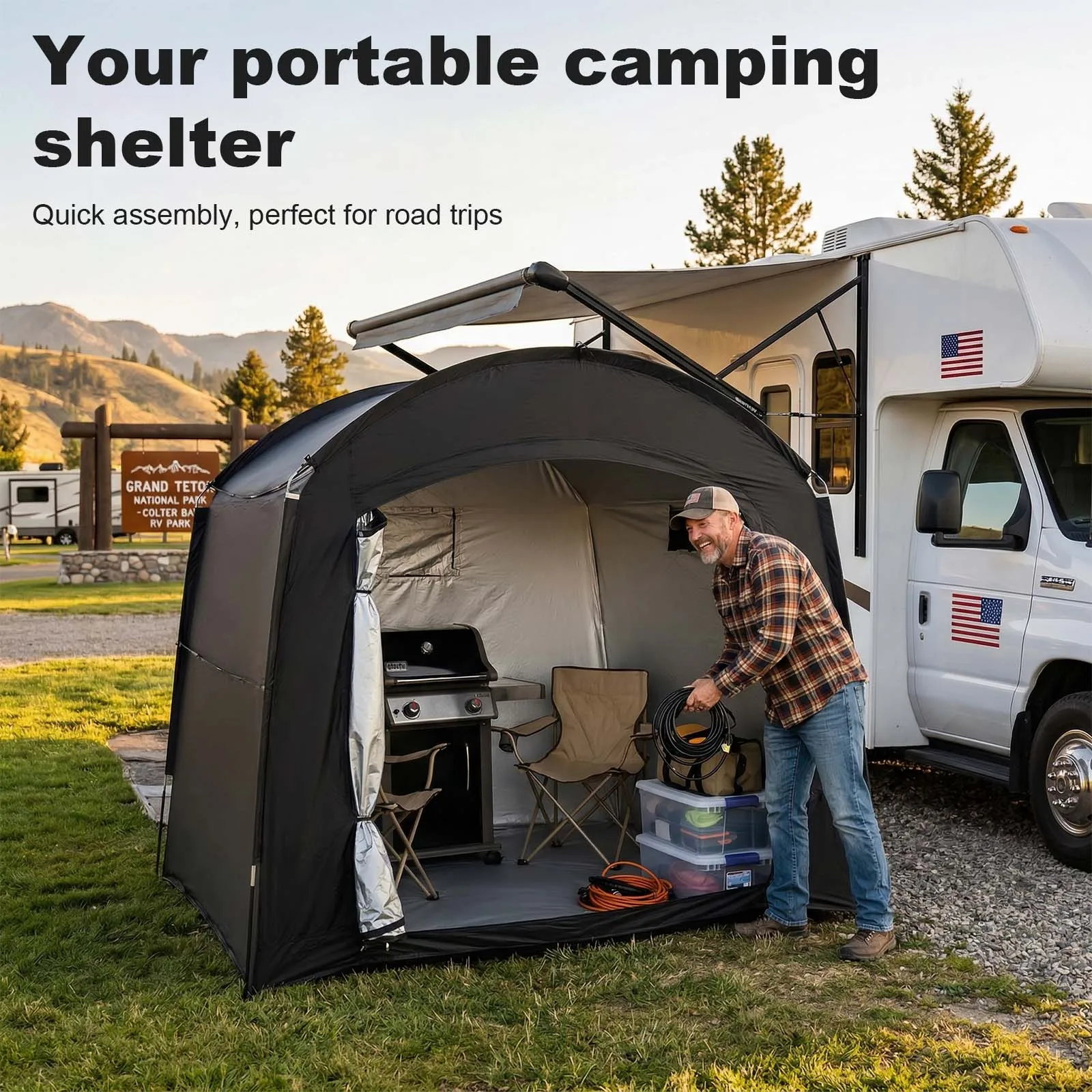 Portable Outdoor Bike Shelter Tent with Thickened Oxford Cloth Personal Protection Canopy for Travel Hiking And Cycling image 4