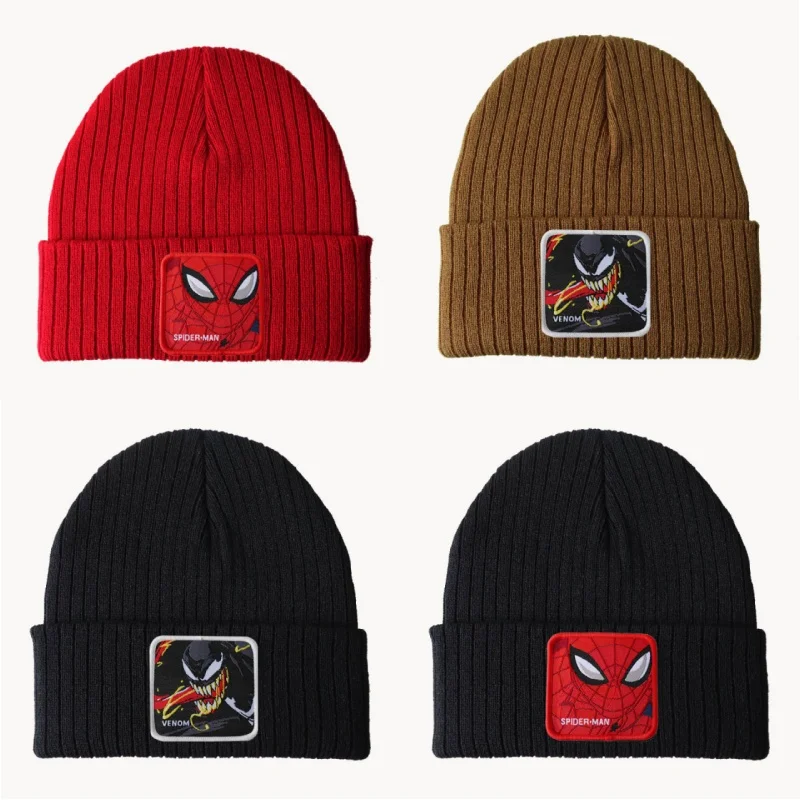 Anime Spider Man Venom Moda Ricamo Cappello lavorato a maglia Nuovi uomini Donne Cappello Hip Hop Cappello invernale Moda Berretto unisex Regalo di Natale