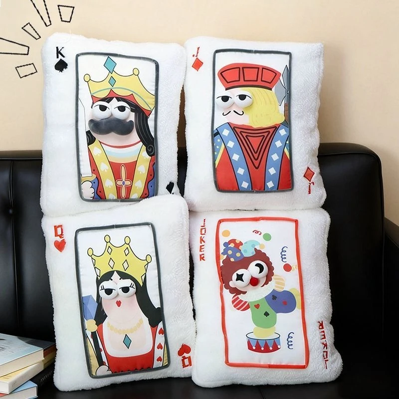 Super Soft Funny Simulation Playing Card Plush Long Pillow Sofa Cushion Office Nap Decor Gift for Her Home
