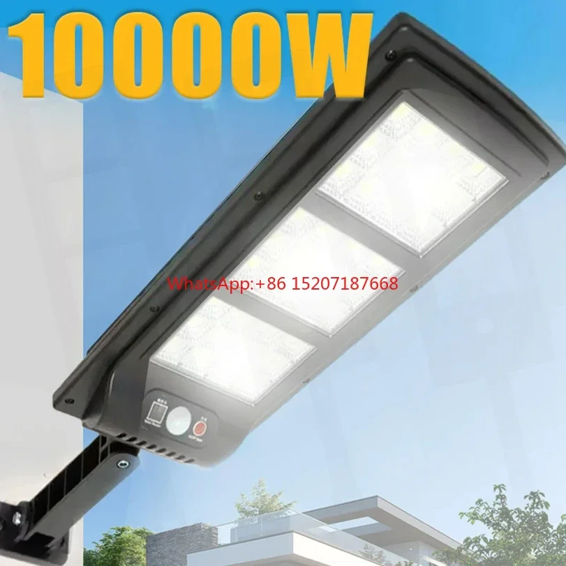 10000LM Solar Led Lamp Outdoor Most Powerful Outdor Solar Lamp 144LED 3Mode Remote Control Waterproof Light Garden Street Lights