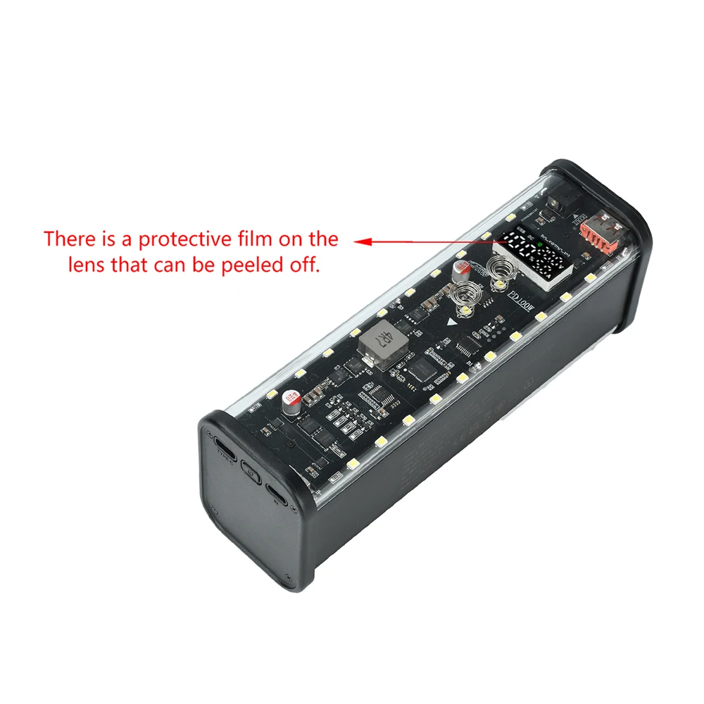 PD 100W Schnelllade-Modul 8x 21700 Batteriehalter Lötfreies DIY Powerbank-Gehäuse USB-C-Ladegerät LED-Außenbeleuchtungs-Set für DIY – Detail 7