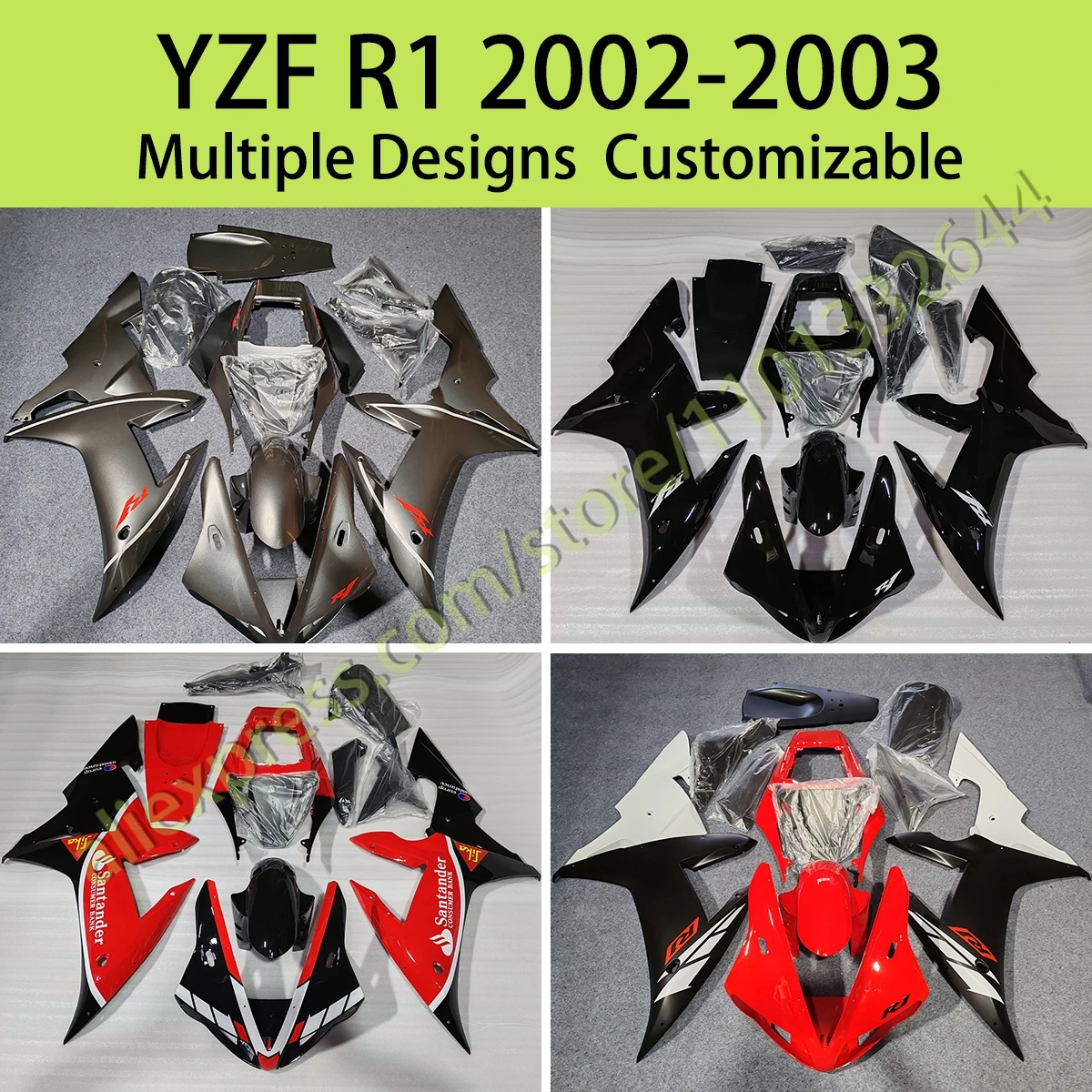 

ABS Plastic Fairings for Yamaha YZF R1 2002 2003 Motorcycle ABS Fairings Bodywork Panel Set YZFR1 02 03