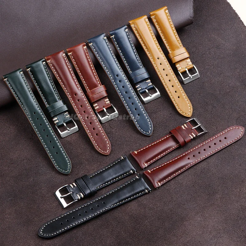 Rindslederarmband 20mm 22mm 24mm Uhrenarmband für Rolex für Seiko Braceler Universal Quick Release Sport Wasserdichtes Armband