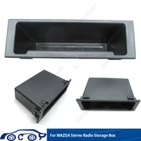 Suministros para coche, caja de artículos diversos de 1DIN para caja de almacenamiento de Radio estéreo MAZDA, organizador Interior de Radio para tablero, Din único para reemplazo de coche