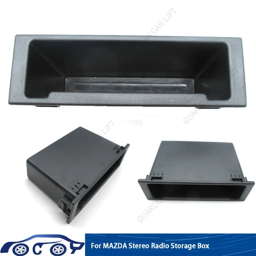 Suministros para coche, caja de artículos diversos de 1DIN para caja de almacenamiento de Radio estéreo MAZDA, organizador Interior de Radio para tablero, Din único para reemplazo de coche