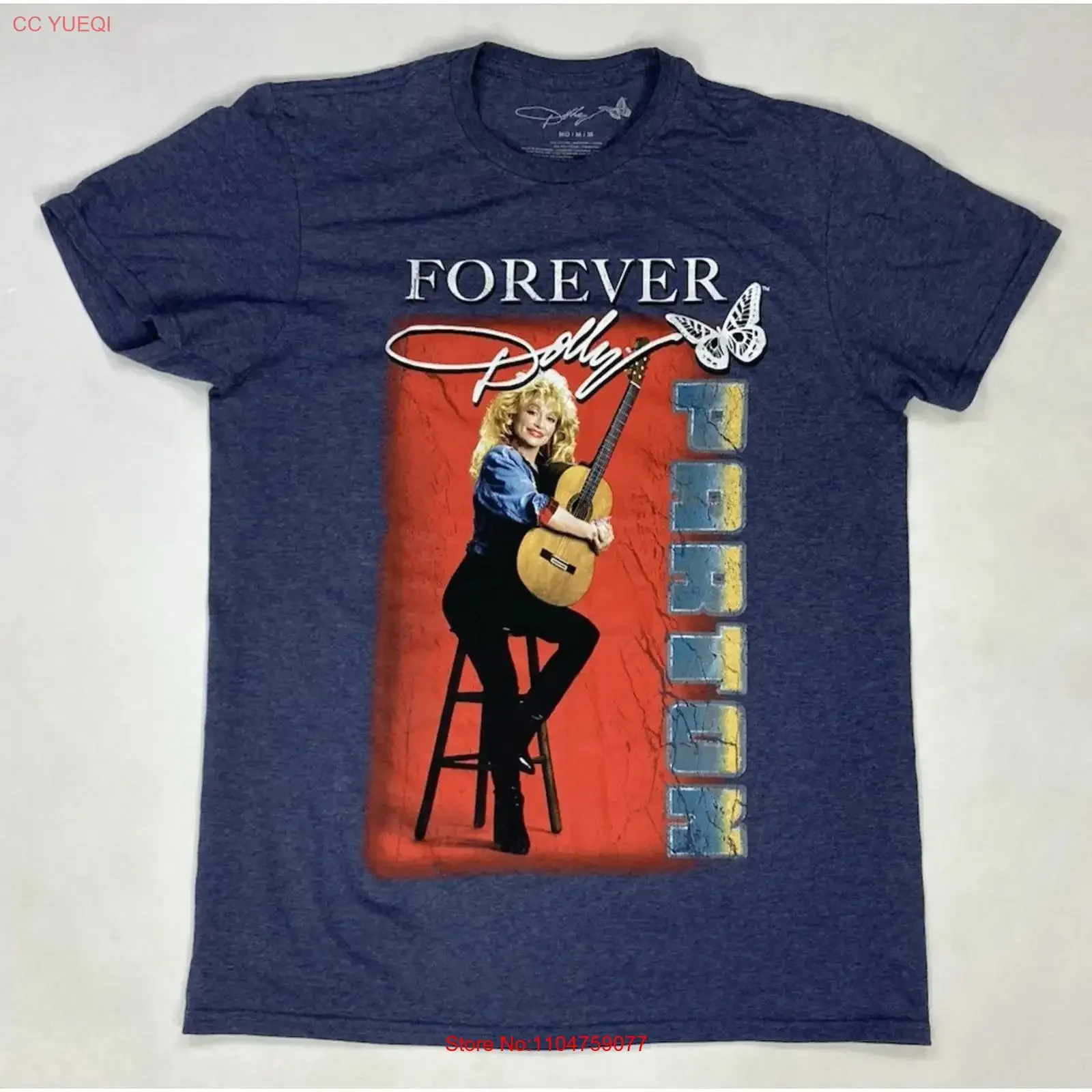 Dolly Parton Forever T shirt Women Medium Blue  Music vintage Washed Unisex Slightly homme graphic fashion