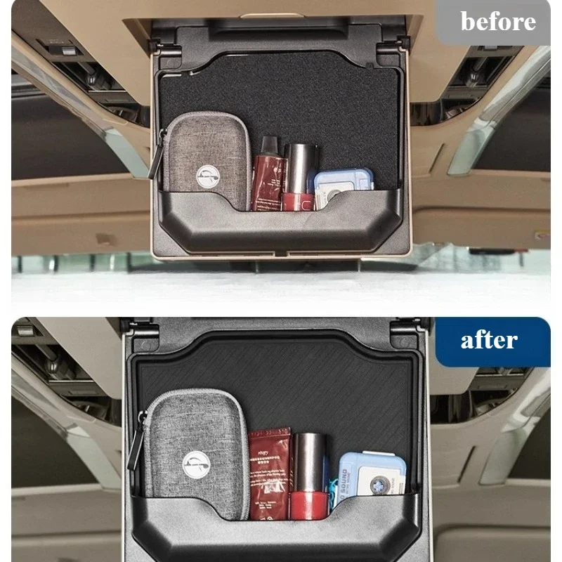 For Alphard Vellfire Lexus LM 40 Series Ceiling Storage Box Silicone Pad Modification Accessories Glasses Case Storage Box Tools