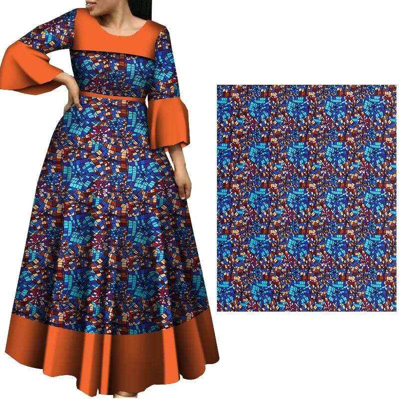 Afrikanische ethnische Geometrie gedruckt Polyester reines Baumwoll material Patchwork Nähen Quilten Stoffe Handarbeit Pagne afrikanisch