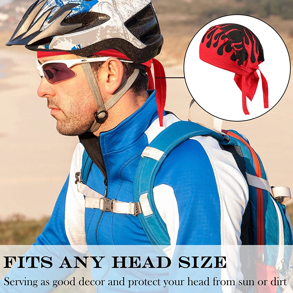 1Pcs Cycling Skull Pirate Cap Hat Bandana Head Wrap Breathable Helmet Liner Anti Sweat UV Sport Headband Scarf for Men and Women