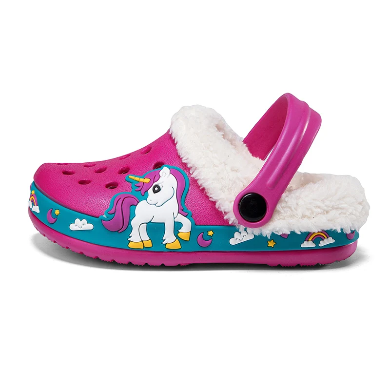 Winter Baumwoll schuhe für Kinder warme Plüsch Clogs für Kinder Outdoor Gartens chuhe für Jungen Mädchen weiche bequeme Hausschuhe