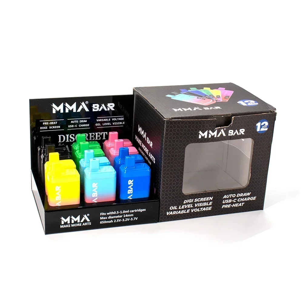 Imagem -03 - Mmabar Vape Pen Pods e Cigarettes Vaporizador Starter Kits Bateria Recarregável para Cartuchos de 1ml Vazio Pod Óleo Grosso Pcs por Lote