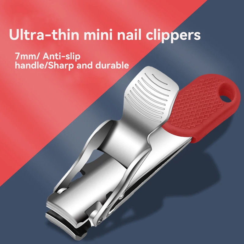 Tragbare ultradünne Nagelknipser aus Edelstahl, Anti-Spritz-Nagelknipser, Mini-Maniküre-Werkzeuge, Nagelkunst-Werkzeuge