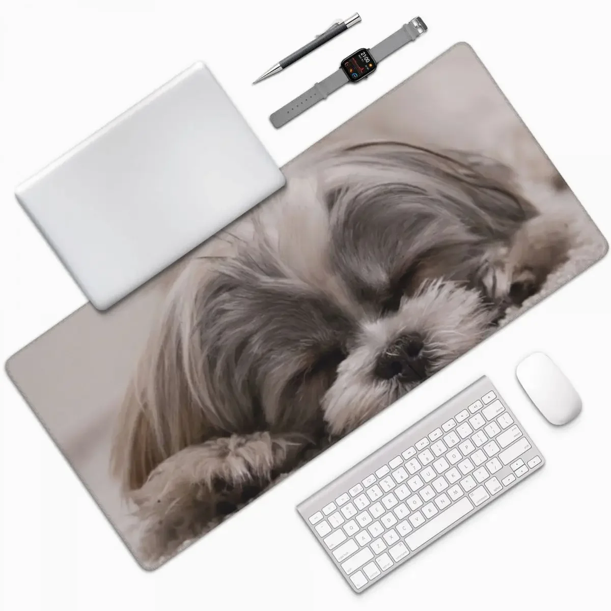 Shih Tzu Sleeping Large Mouse Pad Computer Keyboard Mouse Mat Gaming PC Laptop Desk Mat Office Accessories Table Mats