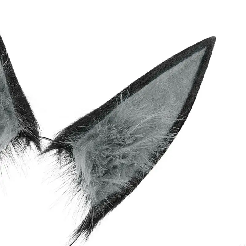 واقعية فروي آذان أرنب عصائب قابل للتعديل اكسسوارات للشعر موضة هيرباند لحفلات الهالوين عيد الفصح Y166 #5