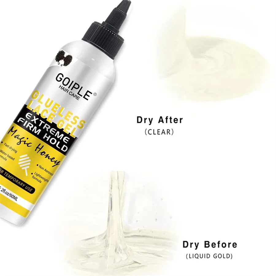 GOIPLE Glueless Liquid Gel Fast Drying Wig Bonding Adhesive Temporary Hold for Lace Front Wigs and Hairs Systems Invisible Glue