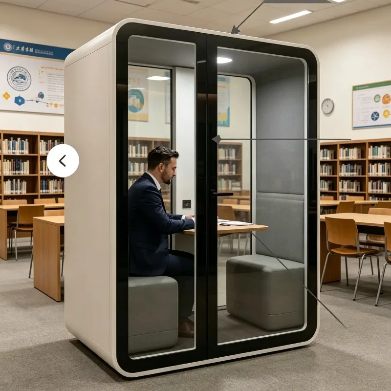 Noise Cancelling Silent Cabin Customized Portable Modular Acoustic Office Pod Movable Privacy Booth