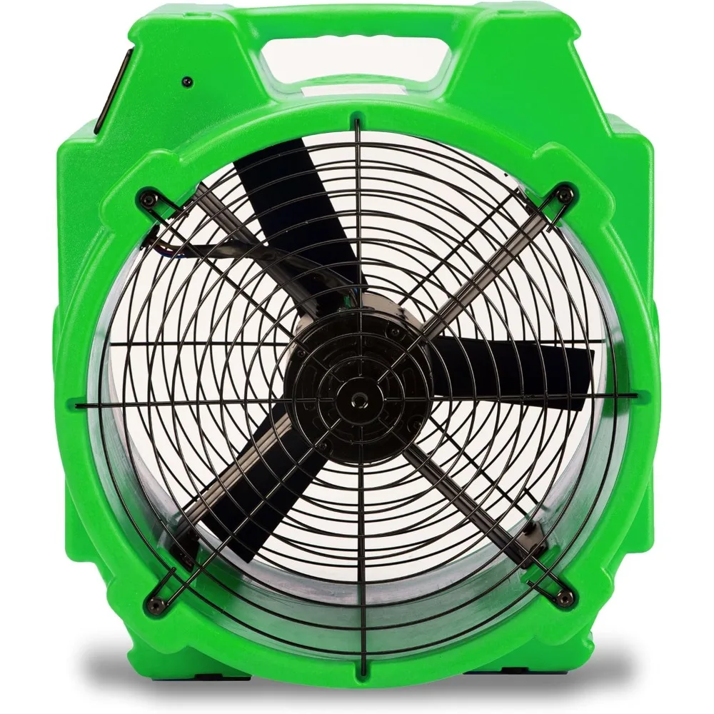 مروحة نفخ محورية قطبية 1/4 حصان مع محرك هواء عالي السرعة لمعدات ترميم أضرار المياه باللون الأخضر