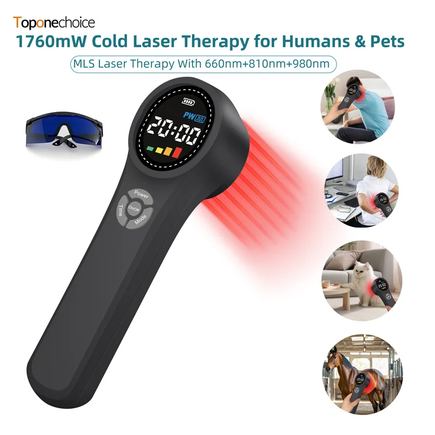 

1760mW Portable Red Light Therapy Device Near Infrared Light Therapy Pain Relief Cold Laser Treatment for Joint and Muscle