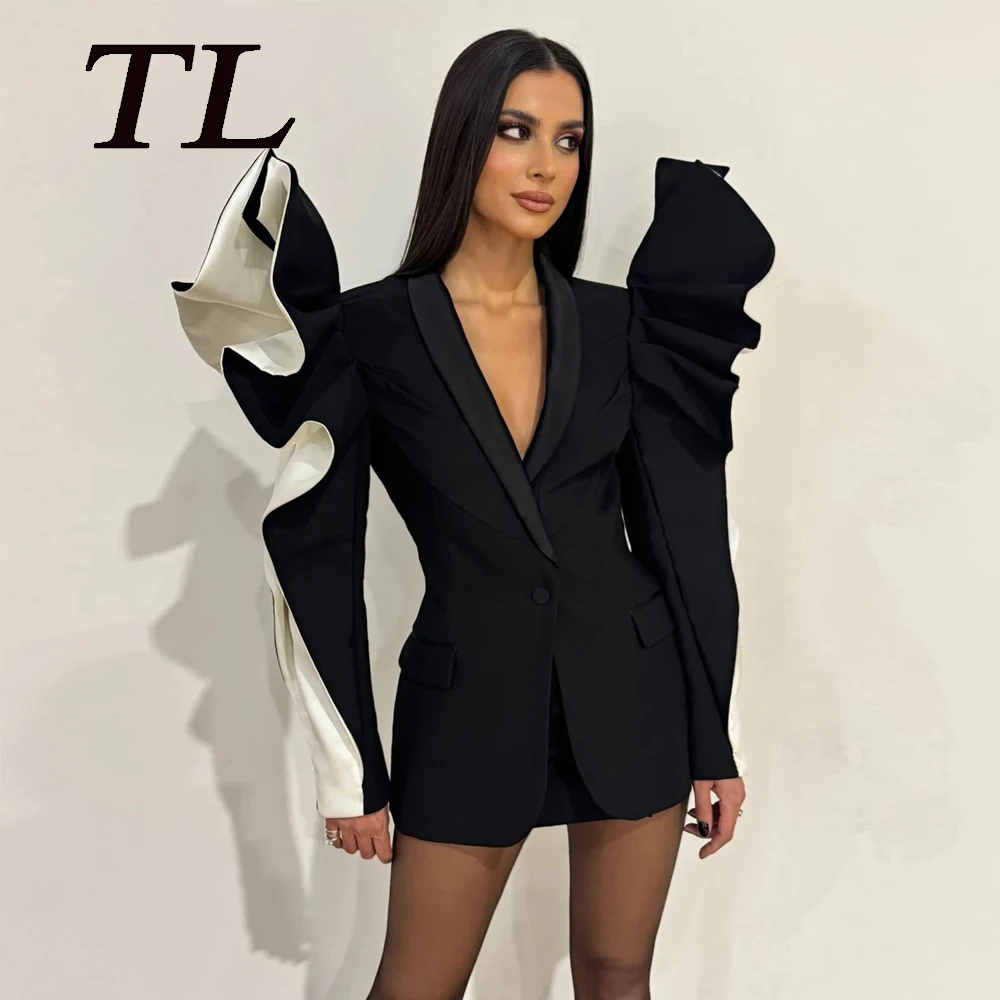 

TL 2026 Couture Black Formal Outfit Women Mini Party Dresses 2 Colors Lady Suit Evening Gown Custom فساتين سهرة