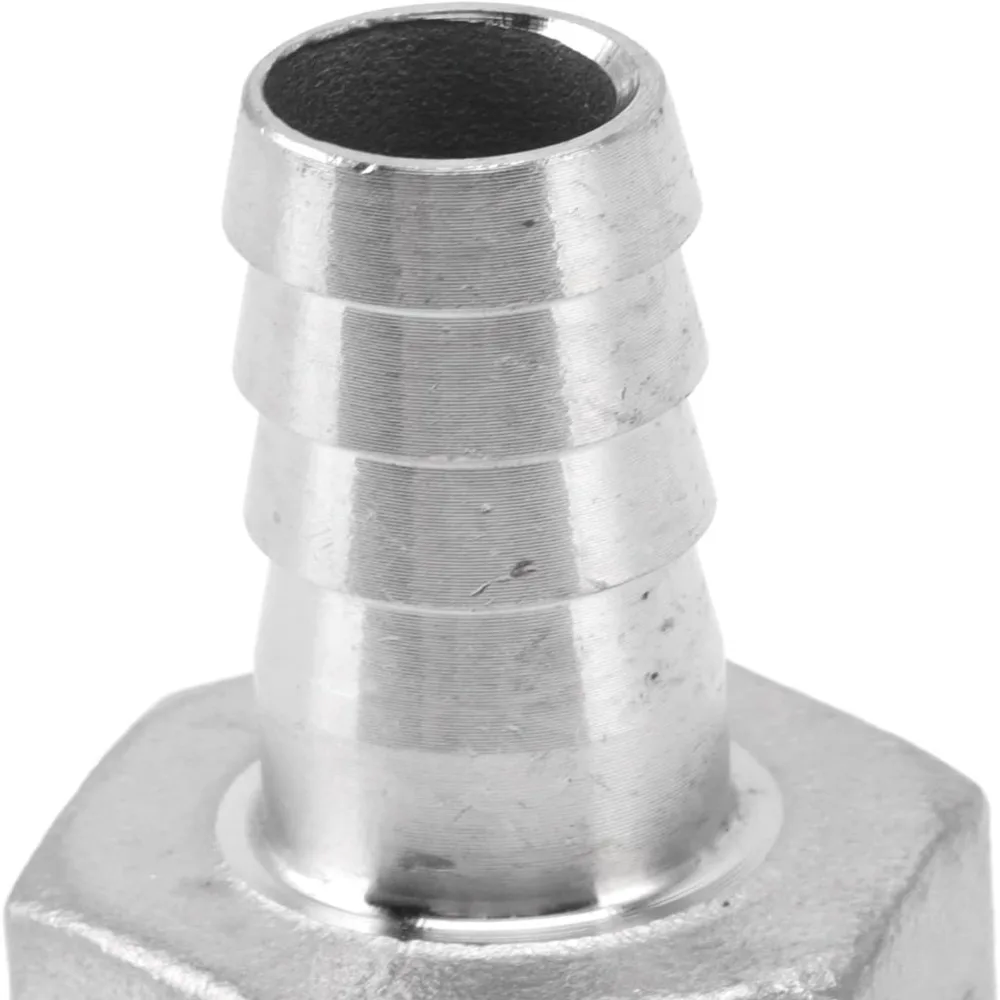 4pcs 13mm 1/2in Hose Barb Connector Stainless Steel Silver Pipe Fitting Coupler Hexagonal Stainless Steel Connector