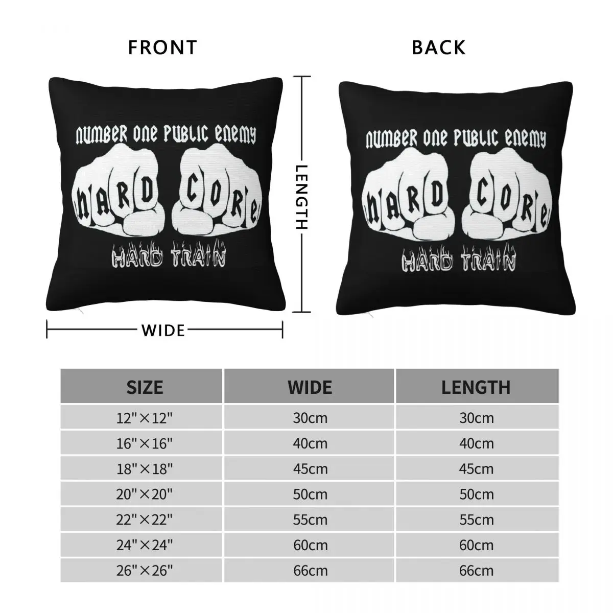 Hardcore Square Pillowcase Pillow Cover Polyester Cushion Decor Comfort Throw Pillow for Home Living Room