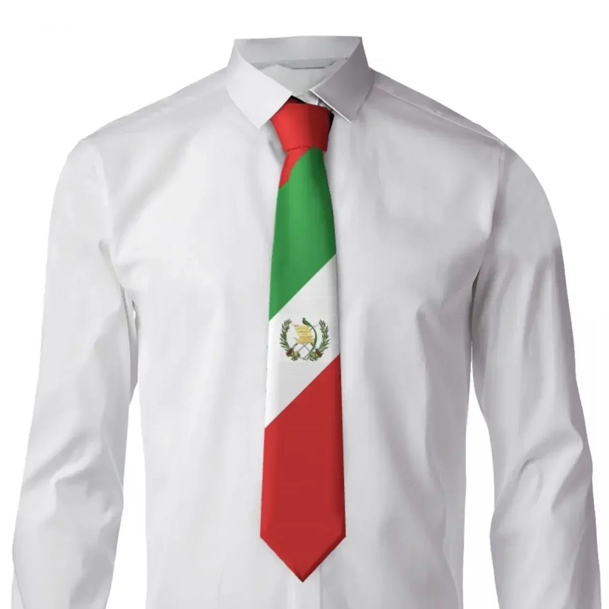 

Mexico Flag Emblem Tie Fashion Custom Neck s Vintage Cool Collar Adult Business Necktie Accessories