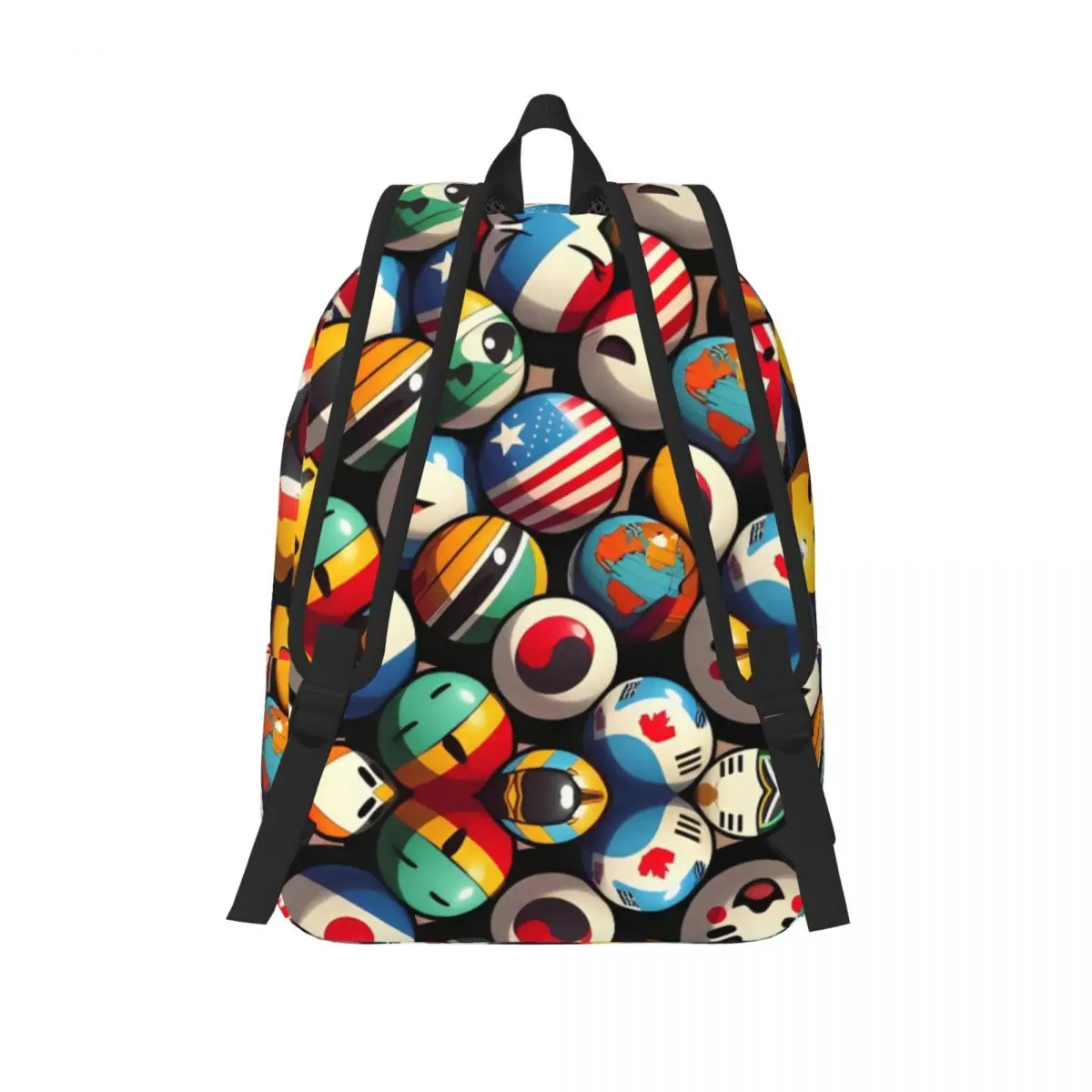 Countryball Cartoon Backpack for Kindergarten Primary School Student Countries Earth Cute Bookbag Boy Girl Kids Daypack Hiking