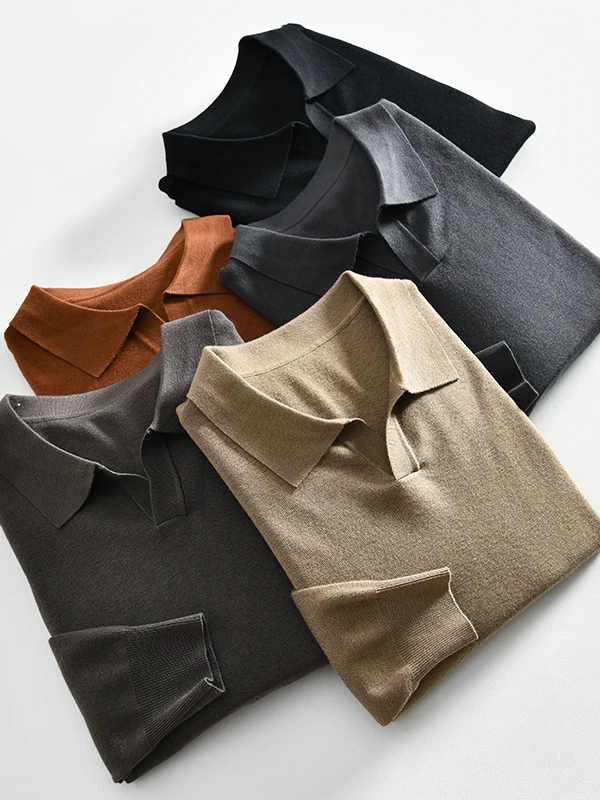 

Мужской вязаный свитер с V-образным вырезом, осенняя новинка, элегантный базовый свитер, мягкий полиэстер, длинный рукав