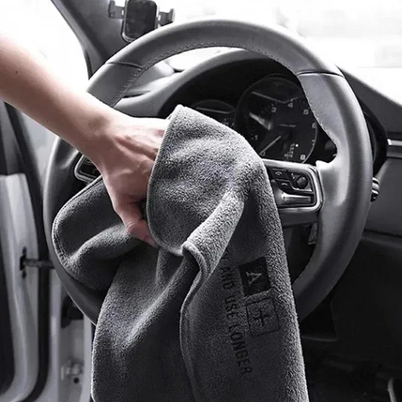 Toalha de lavagem de carro de fibra ultrafina de alta qualidade, super macia, limpa e seca, vedação de borda, forte absorção de água, toalha de lavagem de carro