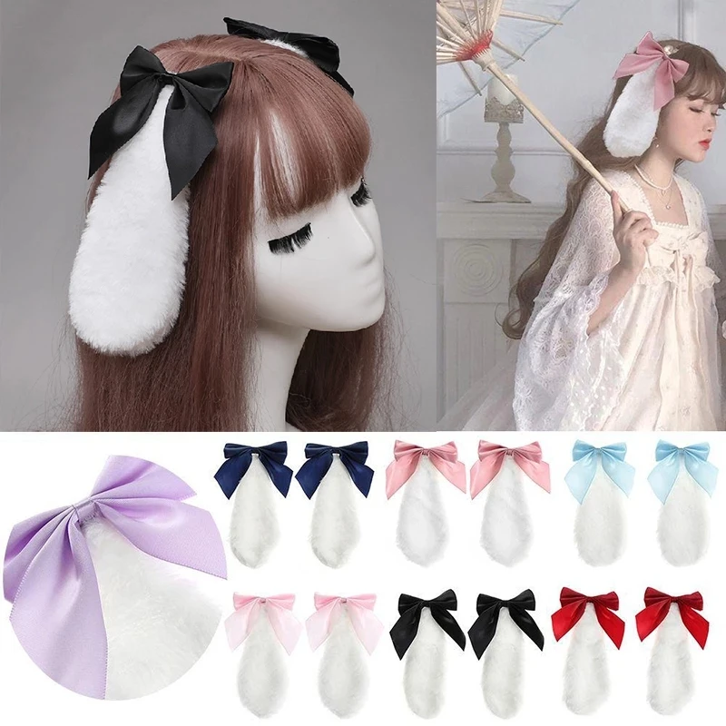 2 Stuks Pluche Dierlijke Oren Haarspelden Furry Fluffy Kat Oren Haarspeld Cosplay Haar Clips Haarband Partij Prestaties Kostuum Accessoires