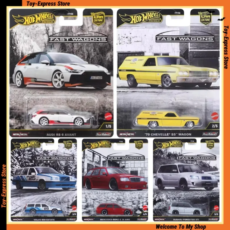 

Hot Wheels Premium 2025 Car Culture Fast Wagons Hotwheels 1/64 Модель автомобиля Audi Rs Chevelle Volvo Mercedes-Benz Subaru Детские игрушки