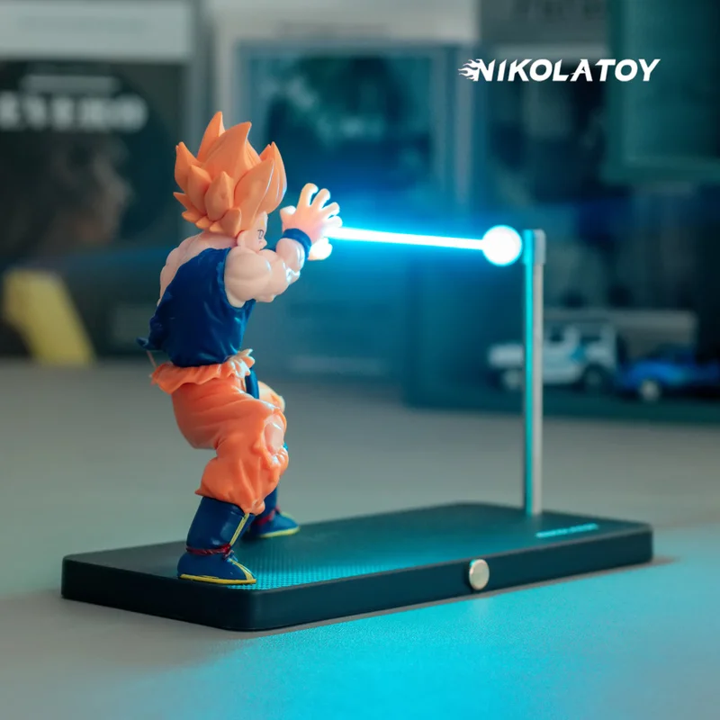 Figurine de dessin animé Dragon Ball Goku, ornement de bureau avec veilleuse, atmosphère magnétique, jouet de collection pour cadeaux Otaku