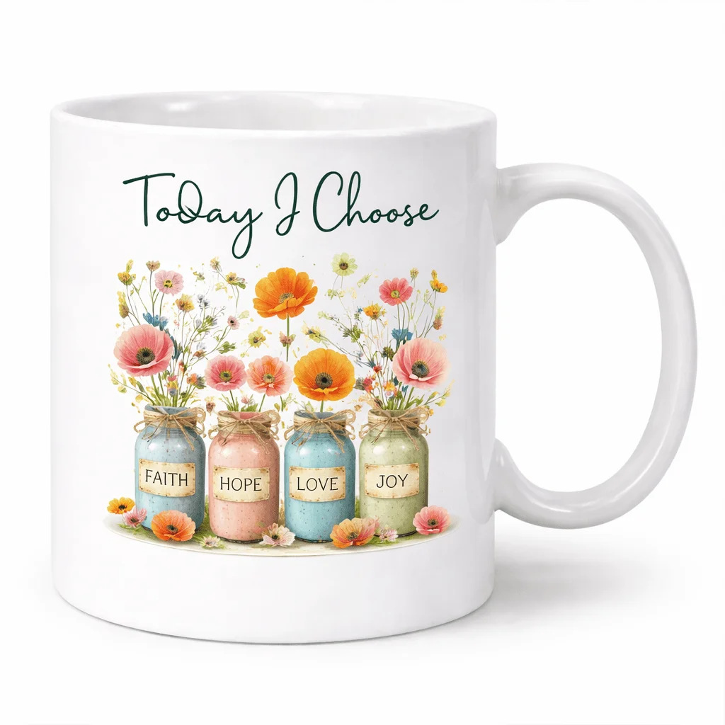 Inspirational Flower Ceramic Mug, 