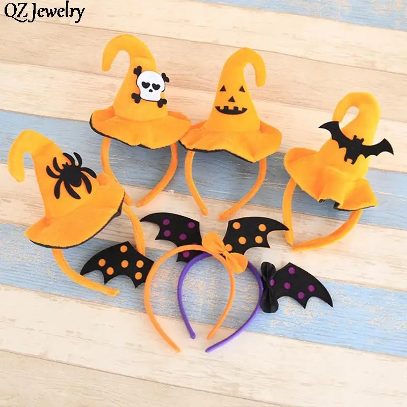 Halloween Headband Cartoon Pumpkin Bat Devil Hair Hoop for Men Women Halloween Party Cosplay Headdress Hair Accessories Gifts