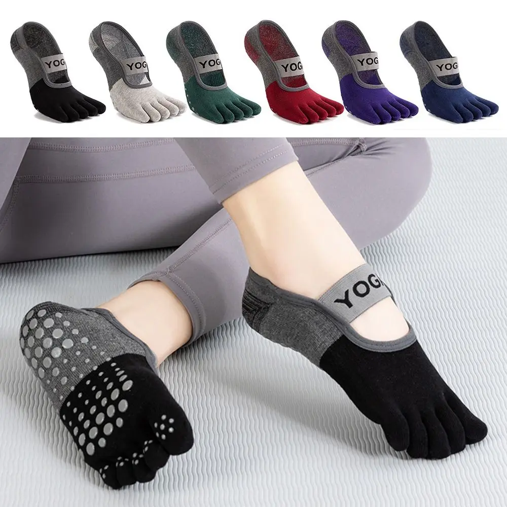 

Anti-slip Yoga Socks New Five Fingers Breathable Sports Socks Cotton Backless Pilates Socks Women