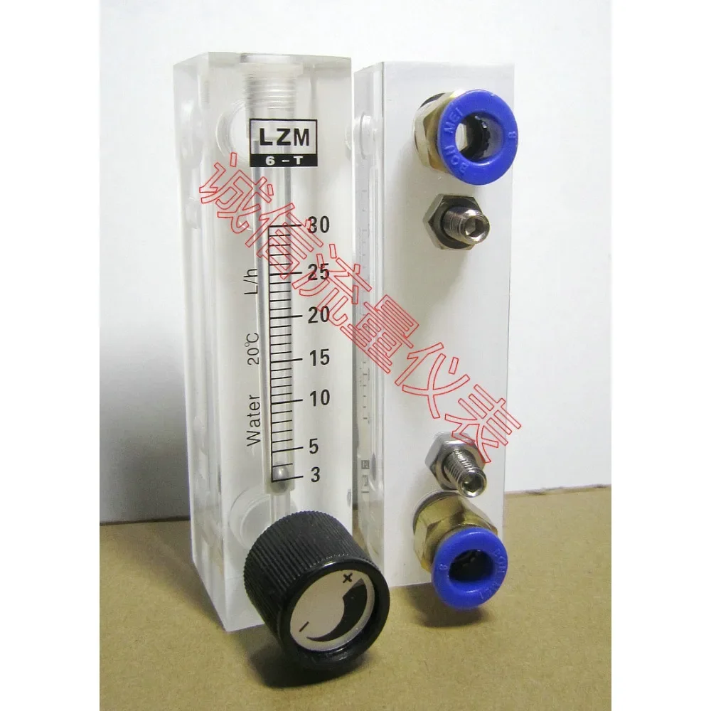 

1-10 2-20 3-30 4-40 5-50 6-60 LPH LZM-6T Water Flowmeter Rotameter With Control Valve 8mm PU Tube Push In