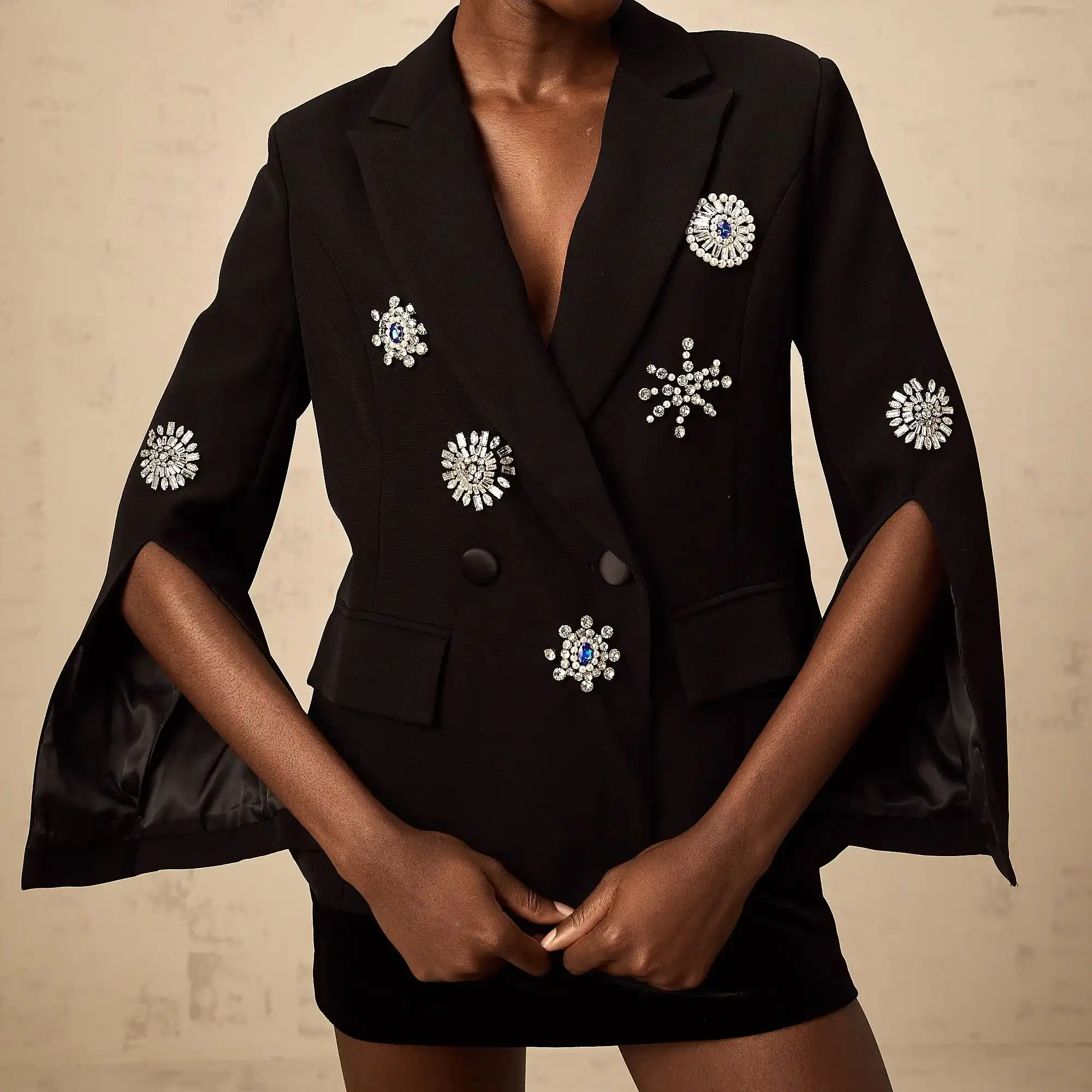 فساتين نسائية رسمية بدلة فساتين أنيقة بلغت ذروتها سترة معطف وسراويل فستان قصيرة للإناث 2 قطعة بدلة مخصصة