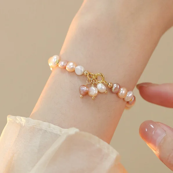 Hohe Qualität Trendy Mischfarbe Natürliche Süßwasser Perle 14K Gold Gefüllt Dame Kurze Perlen Kette Armband Schmuck Günstige Geschenke – Detail 3