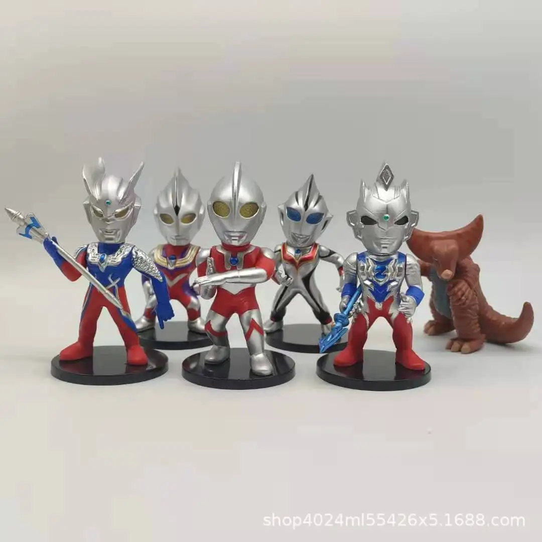 

6Pcs/set Ultraman Cartoon PVC Action Figures Anime Collectible Boy Charm Hobby Toys 10cm Kawaii GK Model Decoration Kids Gifts