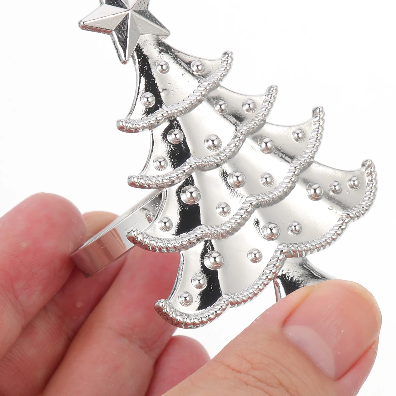 

Napkin Button Set Christmas Ring Delicate Rings Creative Alloy Holder Tree Party Holders Brown Decor