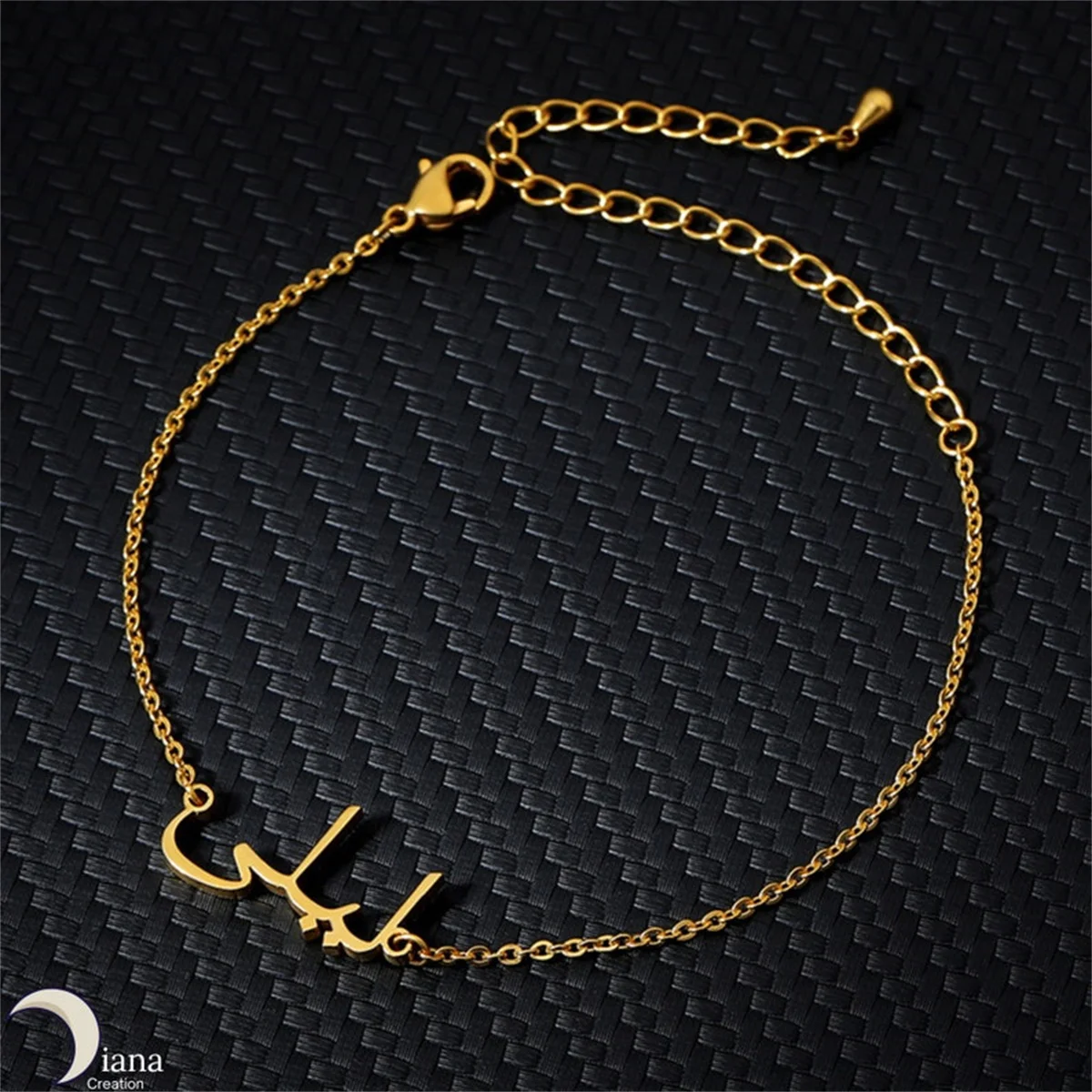 Islam Sieraden Gepersonaliseerde Enkelband Roestvrij Staal Gouden Kleur Ketting Aangepaste Arabische Naam Logo Teken Enkelbanden Vrouwen Bruidsmeisje Cadeau