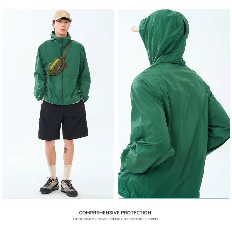 Lightweight Hooded Hiking Windbreaker Jacket for Trail Wear
