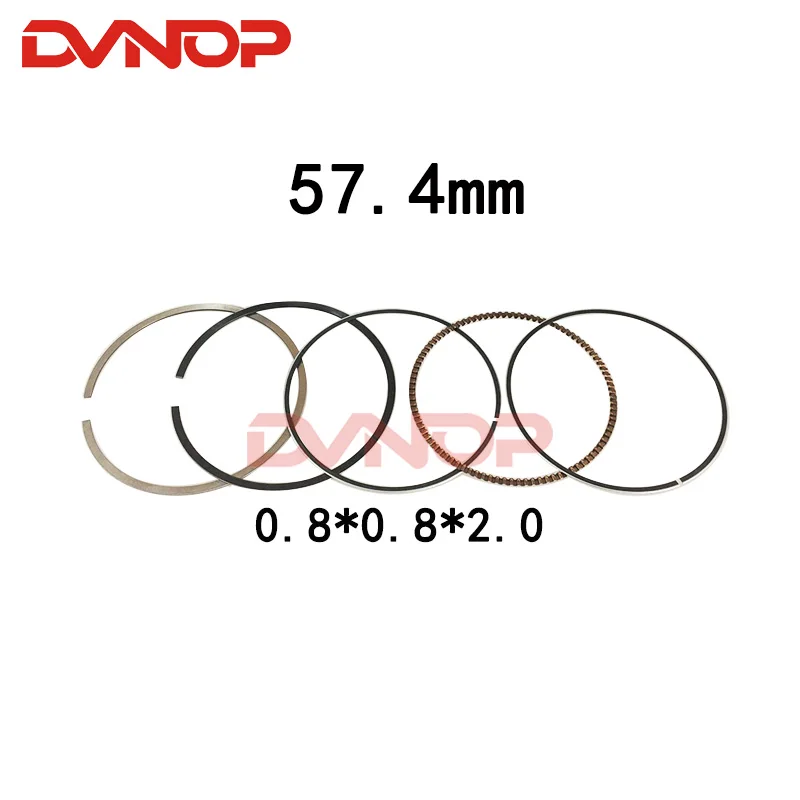 57.4mm Motorcycle Piston Ring Gasket Kit for SYM150 XS150T-8 JP150 GR150 ARA150 A61 Piston ring