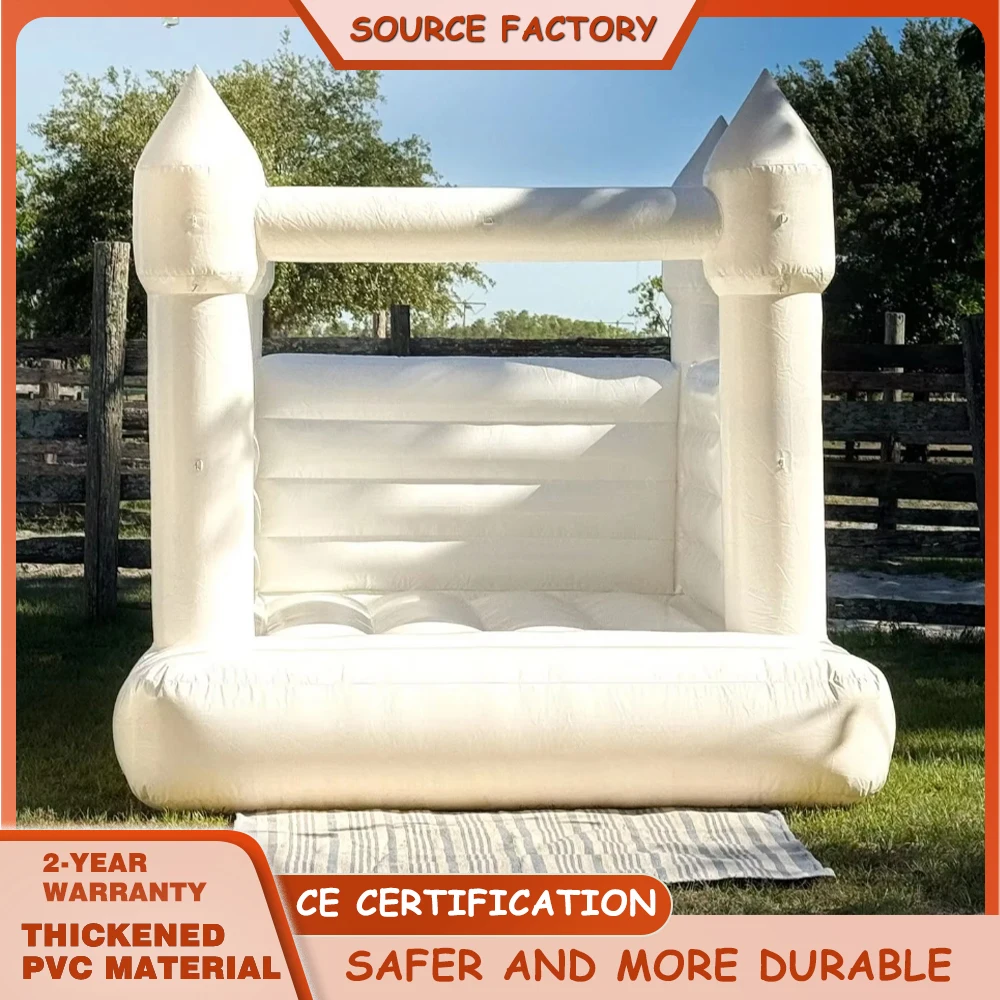 

Birthday Gift 1-6 Years Old PVC Children's Toy Castle Inflatable White Bounce House Jumping Castle Soft Musement Facility With