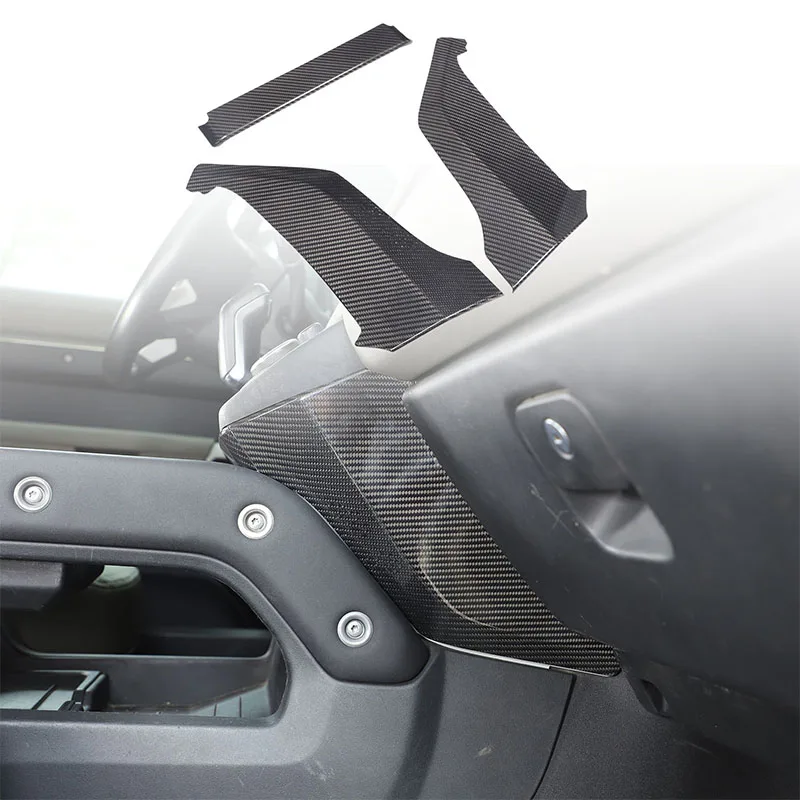 

Real Carbon Fiber Car Center Console Knee Side Panel Cover Trim Sticker For Land Rover Defender 90 110 2020-2024 Accessories