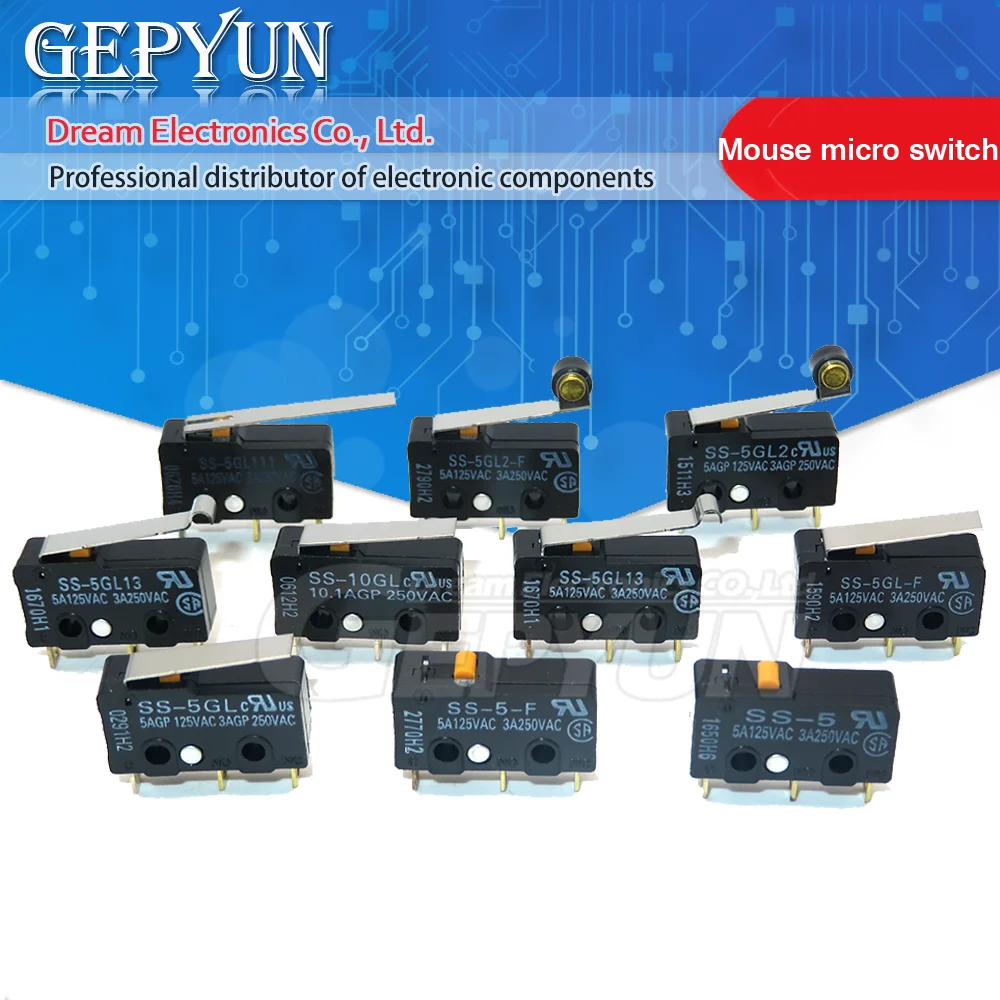 2Pcs แผ่น Micro Switch SS-5 SS-5GL SS-5GL2 SS-5GL13 SS-5GL-F SS-5GL2-F SS-5-F SS-10GL SS-01GL13 SS-5GL111