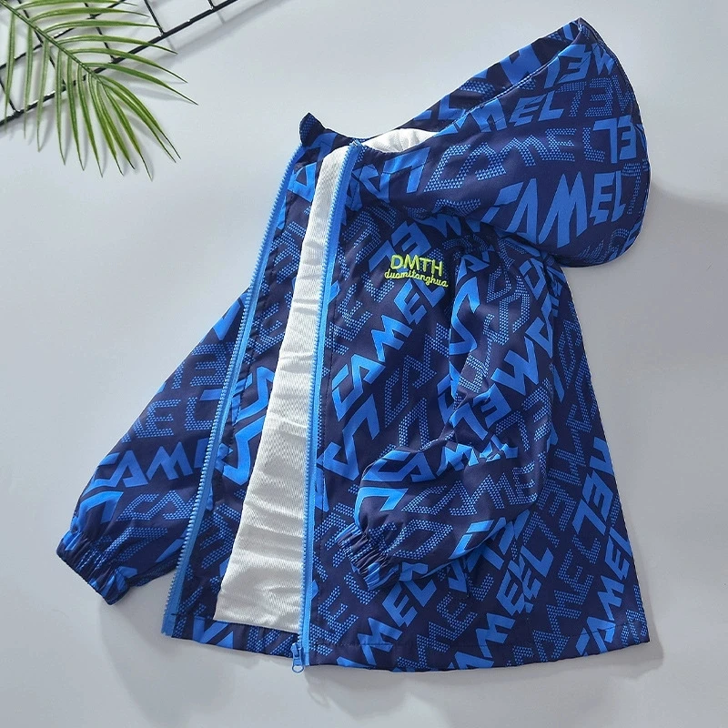 

Осенняя куртка для мальчиков-подростков с капюшоном на молнии, модная весенняя непромокаемая детская верхняя одежда, подарки на день рождения, детская одежда для детей 4–14 лет