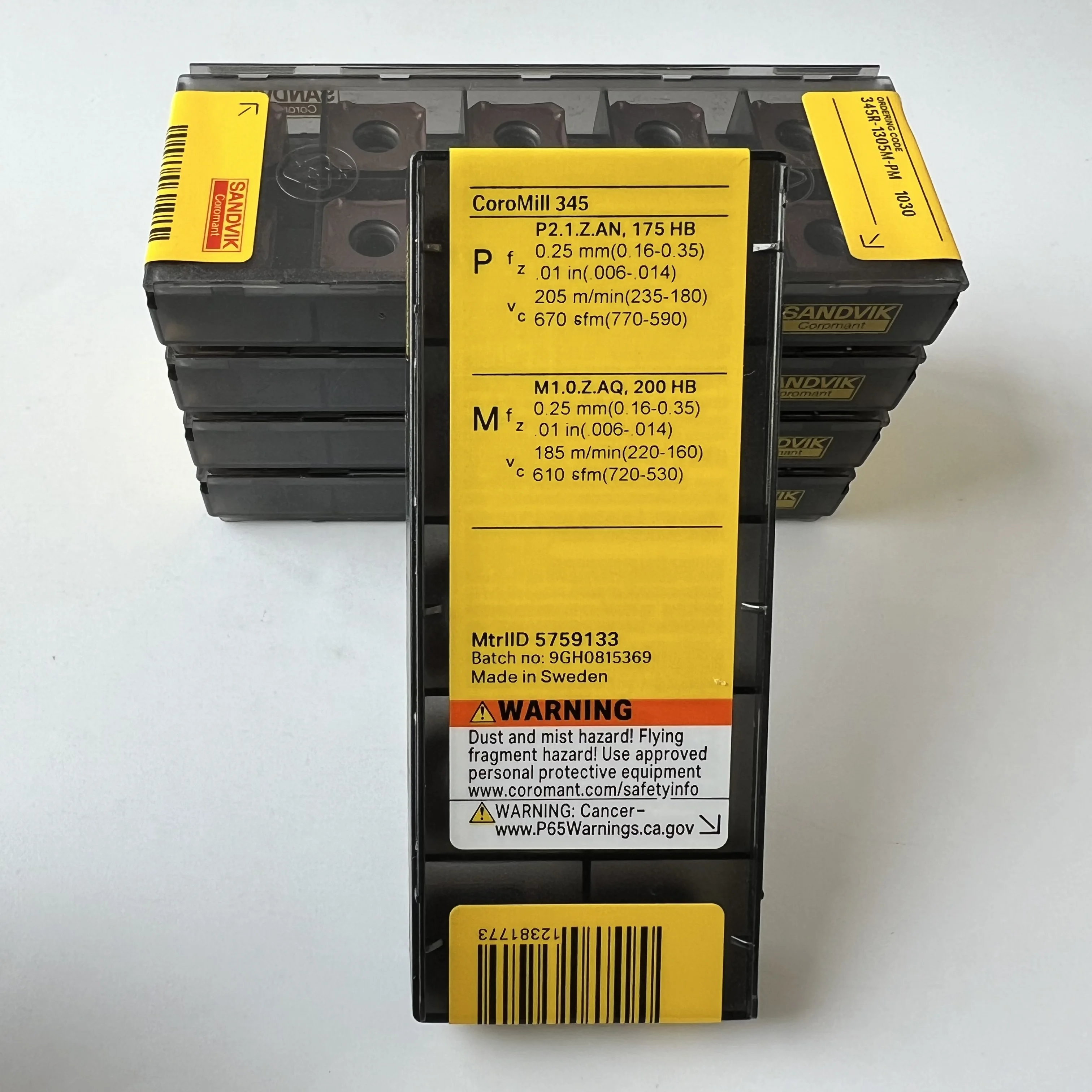 345R-1305M-PM 1030 Inserção Indexável para Fresagem